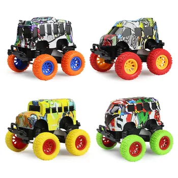4 Stilius Mini Traukti Atgal Lydinio Automobilio Modelį Žaislas Grafiti Spalvinga Diecast Metal Transporto priemonės, Žaislai, Vaikų Berniukų Kalėdų Dovana