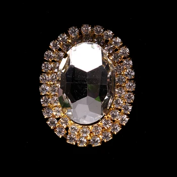 4 vnt 4,5 X 3.4 cm Ovalo formos Kristalų, Cirkonio Karka Mygtukai Kailio Siuvimo