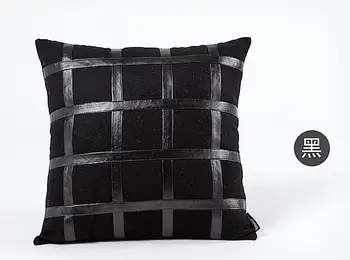 45x45cm pu odos išsiuvinėti pledas modelis užvalkalas pilka/juoda/balta pagalvėlė padengti aikštėje mesti pagalvės dangtelis atlošas