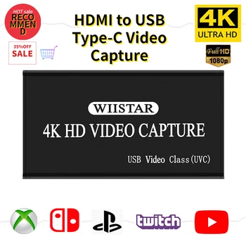 4K HDMI Video Capture Card Lauke HDMI USB Tipas-C HD Video Converter 1080P HDMI Išvestis Live Transliacijos Vaizdo Įrašymo Laidas