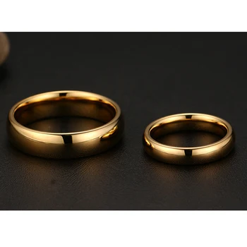 4mm/6mm Volframo Karbido Vestuvinį Žiedą, Moterims / Vyrams Klasikiniai Aukso spalvos