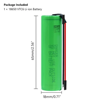 4P Aukštos Kokybės 3.7 V 18650 3000MAH Baterija Li jonų US18650VTC6 Žibintuvėlis Batteria Su Dviem Laidais, Maks.30A biudžeto Įvykdymo patvirtinimo