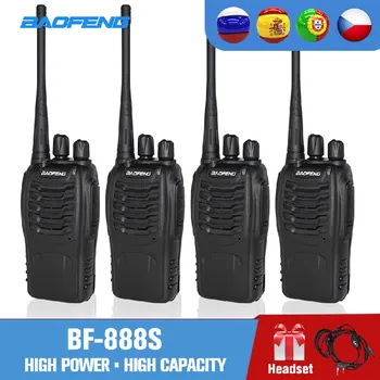 4pcs Baofeng BF-888S Walkie Talkie BF 888S 6KM Nešiojamų Du Būdu Radijo Stotis UHF 400-470MHz Comunicador 5W BF888S radijo stotelė
