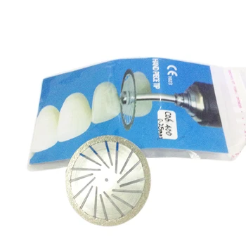 4pcs dantų lab diamond Ultra-plonas dvipusis emery, pjovimo diskas, pjovimo porceliano vainikėliu ir gipso modelis disko varantys 40mm