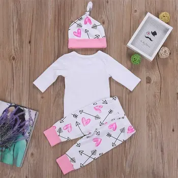 4PCS Naujagimiui Baby Girl Komplektus Drabužių Nustatyti Romper Bodysuit+Kelnės, Antblauzdžiai