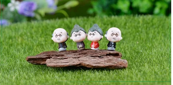 4pcs/Set Mini Senelis ir Bobutė Ornamentas, Pasakos Sodo Miniatiūros Gnome Terariumai Figūrėlės Namų Puošybai
