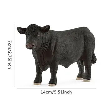 5.5 colių Black Angus Bull Žaislas Statulėlės PVC Laukinės gamtos Pasaulyje Parkas Gyvūnų Modelio Bull Duomenys Žaislas Vaikams, Dovana