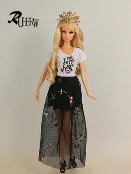 5 gabalas/daug Naujų Mados Dėvėti Nustatyti Stilingas Komplektus Atsitiktinis sijonas Drabužius Barbie Lėlės FR