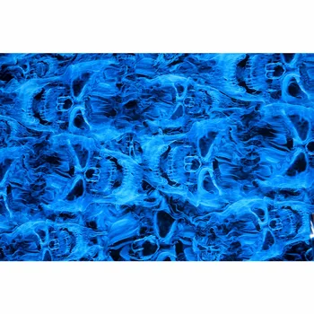 50 x 100cm Mėlyna Kaukolė Hidrografijos Kino Spausdinami Vandens Perdavimo Filmas Cinkavimas Filmas Motociklams Šalmas Automobilių Ratų Dekoras