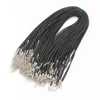 50pcs/daug 2.0 mm karoliai virvę gumos virvė su omarų sagtimi papuošalai karoliai pakabukas 