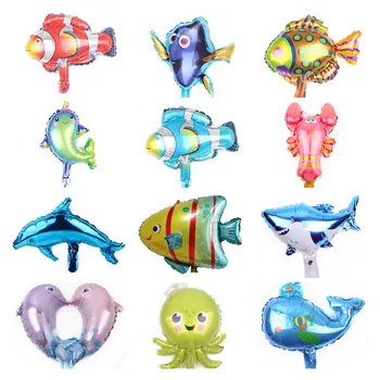 50pcs samll vandenyno gyvūnų balionai Jūros Pasaulis,delfinų, hipokampo, žuvis, gimtadienio apdaila didmeninė urmu kaina