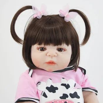 55cm Full Silikono Reborn Baby Doll Žaislas Mergina Vinilo Naujagimių Princesė Kūdikiams Bebe Gyvas Maudytis Žaislas Gimtadienio Dovana Metu