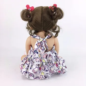 55cm Full Silikono Vinilo Reborn Baby Doll Žaislas Kaip tikra Mergaitė Boneca Naujagimių Princesė Bamblys Bebe Gyvas Gimtadienio Dovana