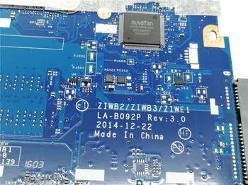 5B20H75105 plokštė Lenovo B50-80 SR1EK I3-4005U CPU ZIWB2/ZIWB3/ZIWE1 LA-B092P REV:3.0 Nešiojamas plokštė testuotas