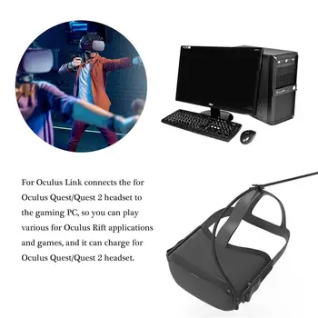 5M USB-C Kabelio Data Laidą Oculus Quest 2 Kabelio USB3.1 Suderinamumo stačiu Kampu Tipas-c Duomenų Perdavimo spartusis įkrovimas