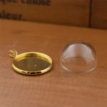 5sets 20mm stiklo kupolas pasaulyje su pakabukas nustatymo bazė karoliai pakabukas stiklo buteliukas pakabukas stiklo danga papuošalai išvados
