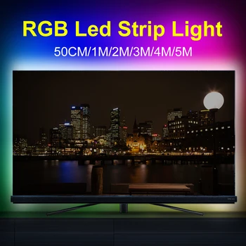 5V LED Juostelės USB Lichtslang LED Lichtsnoer Bande LED Vandeniui 1M 2M 3M 4M 5M Led Šviesos Juostelės RGB Darbastalio Ekrano 2835
