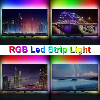 5V LED Juostelės USB Lichtslang LED Lichtsnoer Bande LED Vandeniui 1M 2M 3M 4M 5M Led Šviesos Juostelės RGB Darbastalio Ekrano 2835