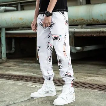 5XL Vasaros Mens ins Harajuku Negabaritinių Kelnes Streetwear Hip-Hop Krovinių Kelnės Atsitiktinis Vyras Japonija Plonas Kelnes Prarasti Punk Kelnės