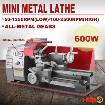 600W Mini Metalo Tekinimo Staklės, metalo apdirbimo Medienos apdirbimo Stendo Viršuje 2500RPM Skaitmeninis