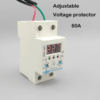 60A 220V, reguliuojamas automatinis pakartotinis per įtampos ir pagal įtampos relinės apsaugos įtaisų, su Voltmeter įtampos stebėti