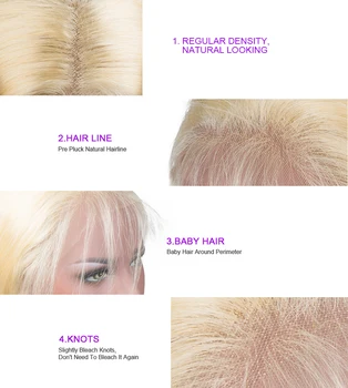 613 Blond Visiškai Nėrinių Žmogaus Plaukų Perukai Remy Plaukų Brazilijos Perukas Kūdikio Plaukų Prieš Nupeštos Valsčiaus DJS Grožis