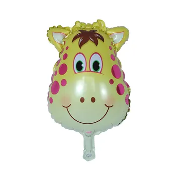6pcs/daug Mini gyvūnų galvą Folija Balionai, pripučiami oro balionas su gimtadieniu dekoracijos vaikams baby shower šalies prekių