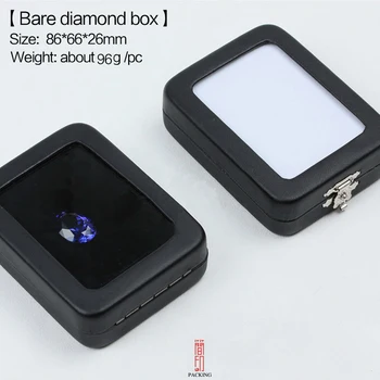 6pcs/daug Perlas akmuo dėžutė juoda oda stačiakampio formos deimantų lauką perlas ekranas dėžutė grįžtamasis juoda ir balta pagalvėlė