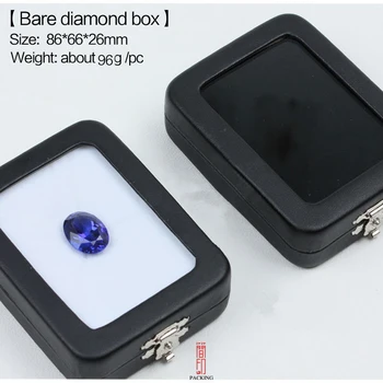 6pcs/daug Perlas akmuo dėžutė juoda oda stačiakampio formos deimantų lauką perlas ekranas dėžutė grįžtamasis juoda ir balta pagalvėlė