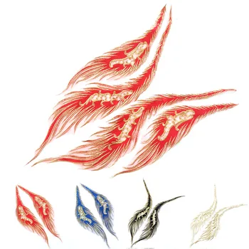 6Pcs/Daug Siuvinėjimo Phoenix Uodega gėlių nėrinių pleistras 