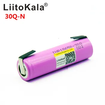 6pcs Litokala Originalus 18650 3000mah Baterija INR18650 30Q 20A Išleidimo Li-ion daugkartinio Įkrovimo Baterija+pasidaryk pats nikelio