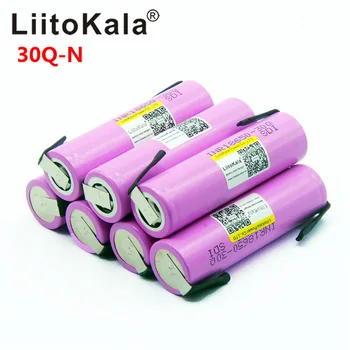 6pcs Litokala Originalus 18650 3000mah Baterija INR18650 30Q 20A Išleidimo Li-ion daugkartinio Įkrovimo Baterija+pasidaryk pats nikelio
