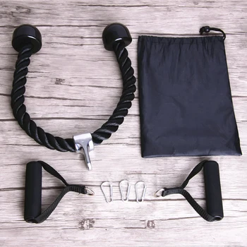 7pcs Fitness Home Gym Kultūrizmo Raumenų jėgos lavinimo Priedą Bicepsas Tricepsas Traukti Virvę su Sklendėmis Rankenos Naudotis
