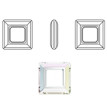 8-10MM Kvadrato formos Spalvotų kampas žiedai Tuščiaviduriai stiklo karoliukų, kristalų Cabochom papuošalai priėmimo 