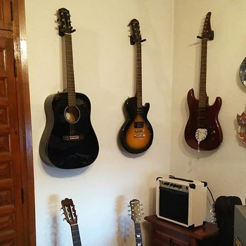 8 x Gitara Pakaba Kablys, Laikiklis Sieninis laikiklis Ekranas Akustinės Gitaros Stovas Ukulėle Bass Mandolina Pirtis Sienos Stovai, Pakabos, Juoda