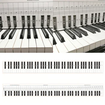 88 Klavišą Pradedantiesiems Fortepijonas Piršto Praktikos Vadovo Pagalbos Mokymo Klaviatūros Pažymi Diagramos Fortepijono Klaviatūros Lipdukai