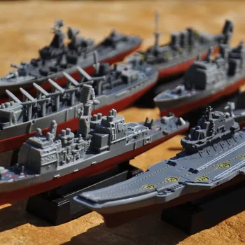 8Pcs Kariuomenės Karo Asamblėjos Pastato Modelio Rinkinio Dėlionės, Žaislų, Vaikų Berniukų Cruiser Destroyer Branduolinis Povandeninis laivas Brinquedos