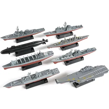 8Pcs Kariuomenės Karo Asamblėjos Pastato Modelio Rinkinio Dėlionės, Žaislų, Vaikų Berniukų Cruiser Destroyer Branduolinis Povandeninis laivas Brinquedos