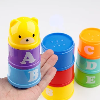 8PCS Montessori Žaislai Kramtyti Vystymosi Kūdikių Ankstyvojo Ugdymo + Skaičiai, Raidės Foldind Stack Cup Tower Žaislai, Gimtadienio Dovanos