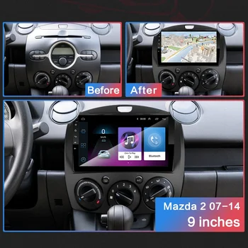 9 colių Android 9.1 2 Din Automobilio Multimedijos už Mazda 2 2007 2008 2009 2010 2011 2012 2013 2din Autoradio GPS Stereo Radijas, Wifi