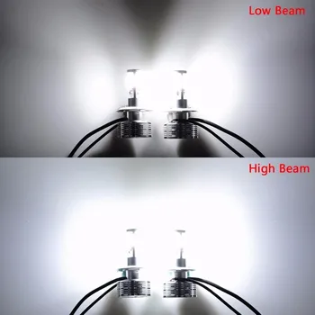 9008(H13 Hi/Lo) LED Žibintų Lemputės Konversijos Rinkinys COB LED Lustai 120W 12000LM 6000K vienam Nustatytas Mažo Spindulio/ Didelio Spindulio/ Rūko Lemputės