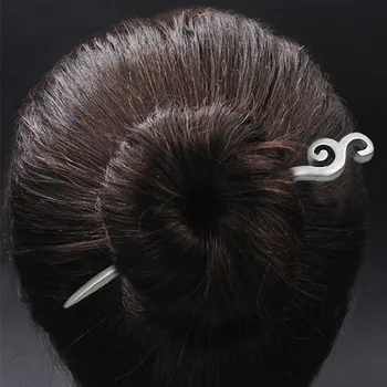 925 Sterlingas Sidabro Kietų Plaukų Smeigtukai Debesis Plaukų Lazdos Rankų Darbo Kinijos Klasikinės Moterų Galvos Apdangalai, Plaukų Aksesuarai