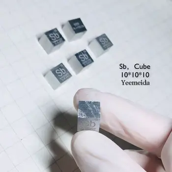 99.9% Stibio Metalo Sb Raižyti Elementų Periodinės Lentelės 10mm Kubas