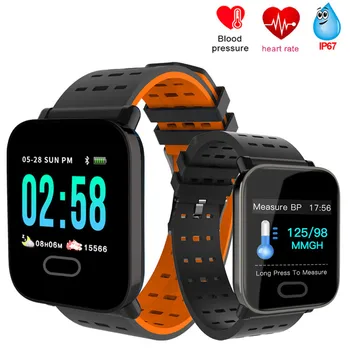 A6 Smart laikrodis su Širdies ritmo Monitorius Fitness Tracker Kraujo Spaudimas Smartwatch Vandeniui, Skirta 