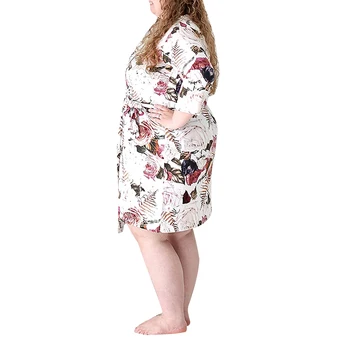 AA Nėščioms Moterims Suknelės Motinystės Sleepwear Gėlių Modelis ilgomis Rankovėmis Drabužius Su Diržo Slaugos Nightclothes