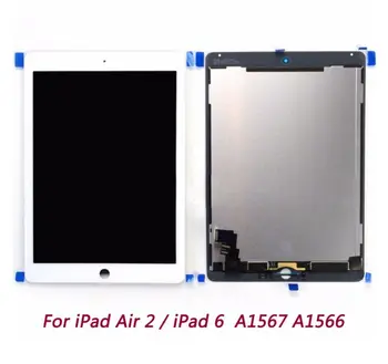 , AAA+ Kokybės Tinka Apple Ipad 2 Oro ipad 6 A1567 A1566 naujas LCD ekranas + touch ekranas sudedamųjų dalių pakeitimas
