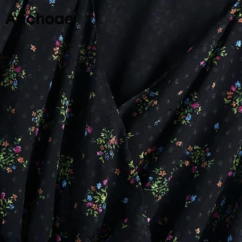 Aachoae 2020 Elegantiškas V Kaklo Gėlių Šifono Suknelė Moterims ilgomis Rankovėmis Šalies Ilgos Suknelės Lady Spausdinti Sundress Vestidos Mujer XS-L