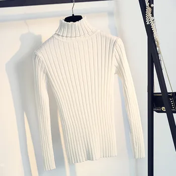 Abrikosų Minkštas Džemperis Moterims Golfo Plonas Modelis Megztiniai Ir Puloveriai Tricot Traukti Femme Viršūnes Jersey Džemperiai