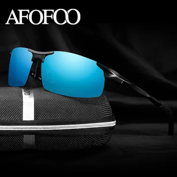 AFOFOO Aliuminio Magnio Poliarizuoti Akiniai nuo saulės Prekės ženklo Dizainas Klasikinis Vyrų Vairavimo Saulės Akiniai Aukštos Kokybės UV400 Atspalvių Akiniai