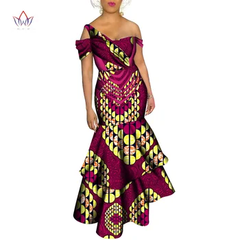 Afrikos Moterų Suknelė heidi bazin Riche Afrikos Drabužių Vestuvių Drabužius Seksualus Šalis Suknelė Afrikos Spausdinti Suknelė Bridesmaid Suknelę WY6681
